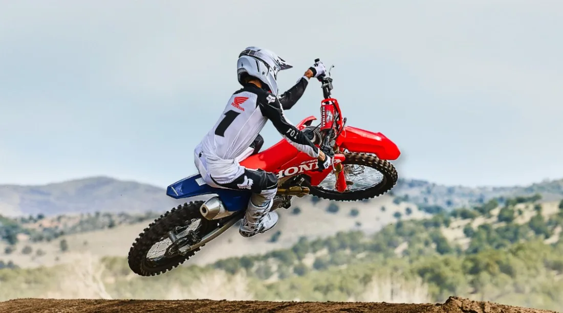 Rider jumping a 2027 Honda CRF450R